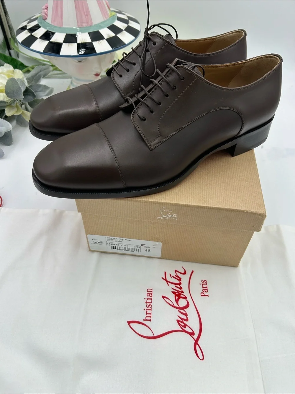 Men's Christian Louboutin CORTOMALE lace up Oxford size 45 made in Italy